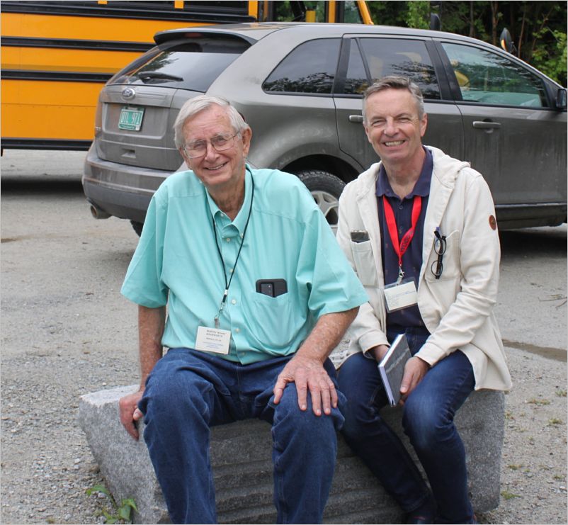 Woody and Bill outside the granite manufacturing plant